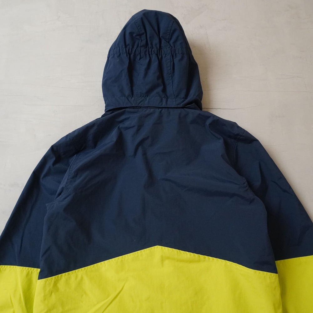 Nike Mens Hooded Windbreaker Jacket Navy Blue Neon Yellow Colorblock Size Large - Picture 5 of 7